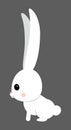 Cute white rabbit with pink snout. isolated vector