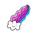 Cute clouds and rainbow drawing illustration design Royalty Free Stock Photo