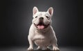 A cute white smiling French bulldog, Generative AI Illustration