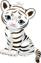 Cute white tiger cub Royalty Free Stock Photo