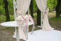 Cute wicker baskets with bows and peony petals inside