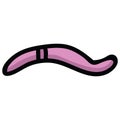 Cute wiggling earth worm cartoon vector illustration Royalty Free Stock Photo