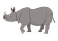 Cute wild animal, gray walking rhinoceros icon Royalty Free Stock Photo