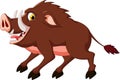 Cute wild boar cartoon