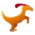 Cute wild dinosaur icon, cartoon style