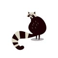 Cute wild raccoon cartoon illustration