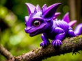 Cute wine purple baby dragon created with Generative AI Royalty Free Stock Photo