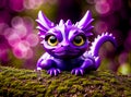 Cute wine purple baby dragon created with Generative AI Royalty Free Stock Photo