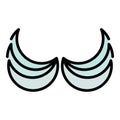 Cute wings icon color outline vector
