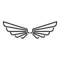 Cute wings icon, outline style