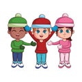 Cute winter children cartoon