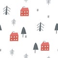 Cute winter Christmas New Year seamless pattern