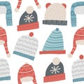 Cute winter Christmas New Year seamless pattern