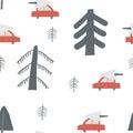 Cute winter Christmas New Year seamless pattern