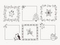 Cute Winter Decorative Doodle Frames Royalty Free Stock Photo