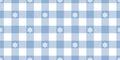 Cute winter snowflake plaid, vector Christmas background seamless pattern checkered blue white gingham Royalty Free Stock Photo
