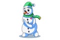 Cute Winter Snowman Character Illustration Royalty Free Stock Photo