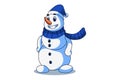 Cute Winter Snowman Character Illustration Royalty Free Stock Photo