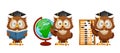Cute wise owl. Funny owl, back to school concept Royalty Free Stock Photo