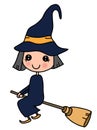 Cute witch illustration illustration white background