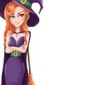 Cute witch with a sly smile Royalty Free Stock Photo