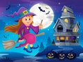 Cute witch theme image 3 Royalty Free Stock Photo