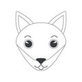 Cute wolf face, wild animals head of simple geometric shape