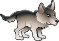 Cute Wolf Vector Illustration