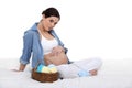 Cute woman expecting baby Royalty Free Stock Photo