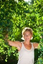 Cute woman portrait with tree branches Royalty Free Stock Photo