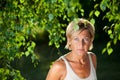 Cute woman portrait with tree branches Royalty Free Stock Photo