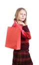 Cute woman with shopping bag