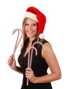 Cute woman wearing santa hat Royalty Free Stock Photo