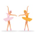 Cute Women dance ballet vector illustration