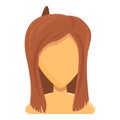 Cute women haircut icon, cartoon style