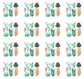 Cute wonderful mexican tropical hawaii floral herbal summer green pattern of a groups colorful cactus with flowers vertical patter