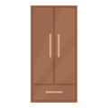 Cute wooden wardrobe icon cartoon vector. Wood shop room