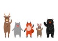 Cute woodland animals group