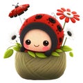 Cute Woolen Animals design illustration red