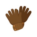 Cute woolen brown winter gloves for daily use kids