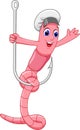 Cute worm cartoon Royalty Free Stock Photo