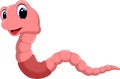 Cute worm cartoon Royalty Free Stock Photo