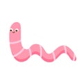 Cute worm. Cartoon insect character. Vector illustration