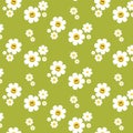 Cute y2k summer minimalist floral seamless pattern background print with daisy flowers. Modern, trendy, bright vector design Royalty Free Stock Photo