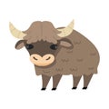 Cute yak cartoon vector flat Royalty Free Stock Photo