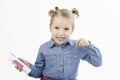 Little girl brushing her teeth Royalty Free Stock Photo