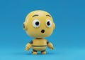 Cute yellow Artificial intelligence robot with a surprised look on his face Royalty Free Stock Photo
