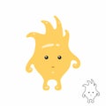 Cute yellow Cartoon Monster Royalty Free Stock Photo