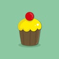 Cute yellow cupcake