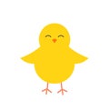 Cute yellow Easter chick bird icon isolated on white background Royalty Free Stock Photo